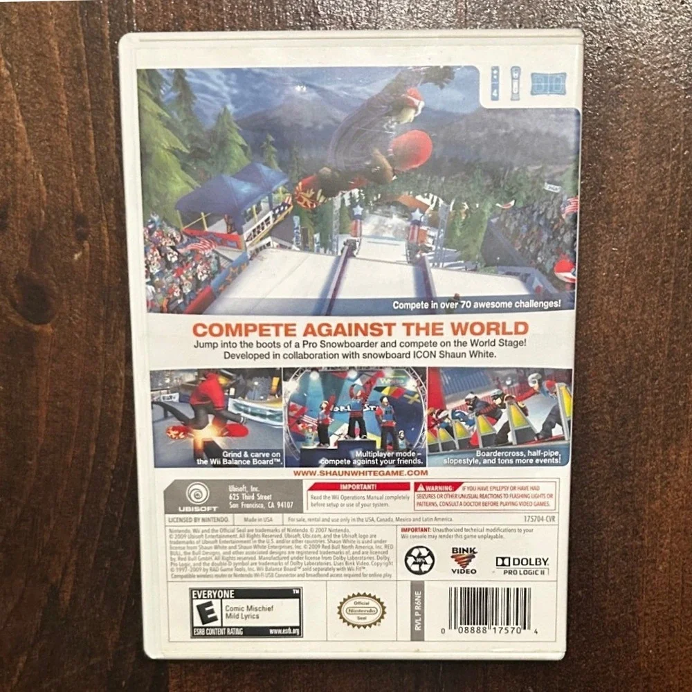 Shaun White Snowboarding World Stage Nintendo Wii Video Game‎ 2009 Case Manual